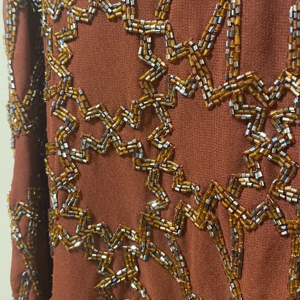 River Island Burgundy Beaded Sleeveless Blouse - Picture 5 of 10